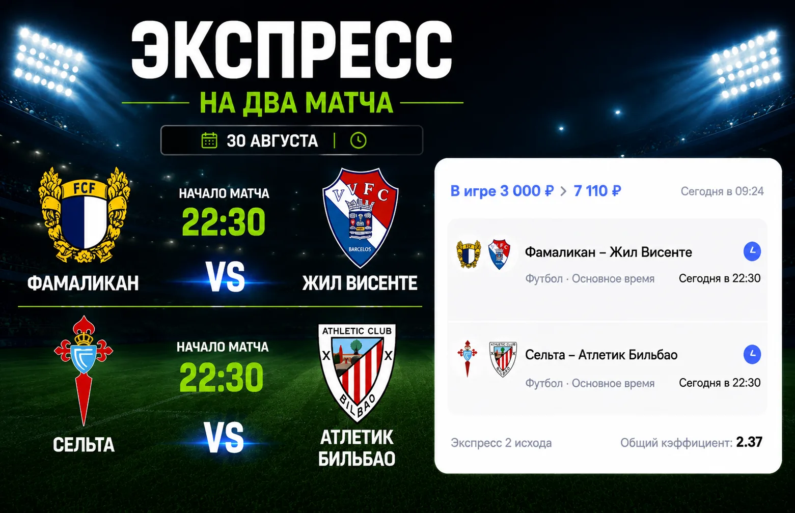 ⚽ Прогнозы на спорт на сегодня!