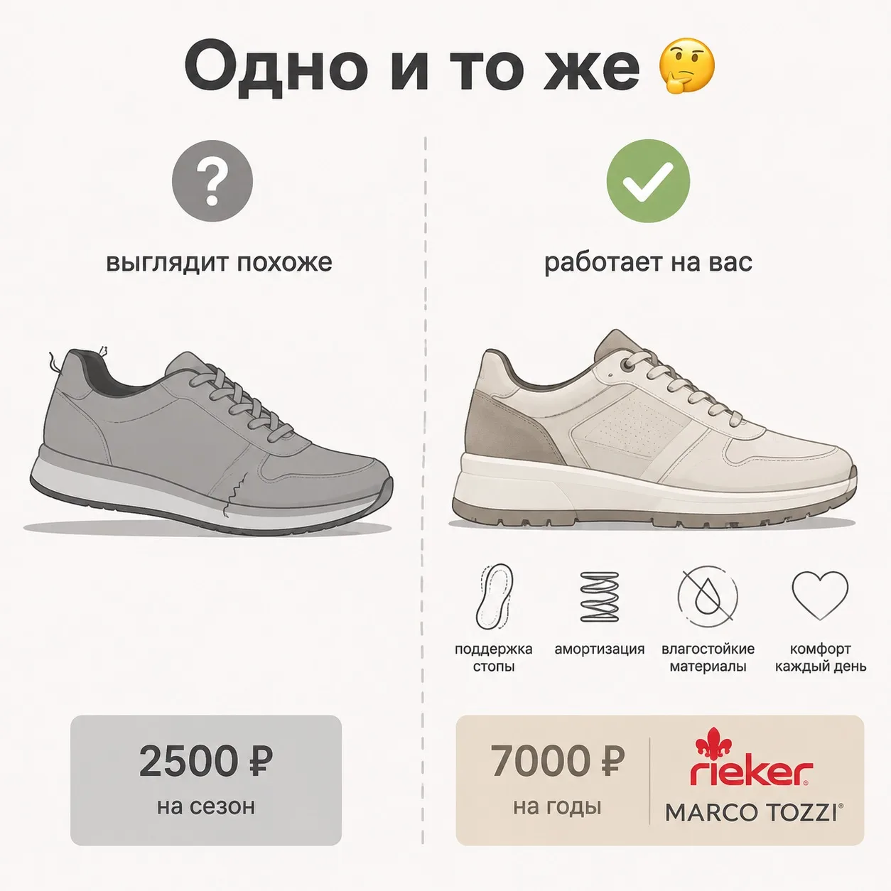 Почему «почти такие же» кроссовки стоят 2500, а наши — дороже🤔