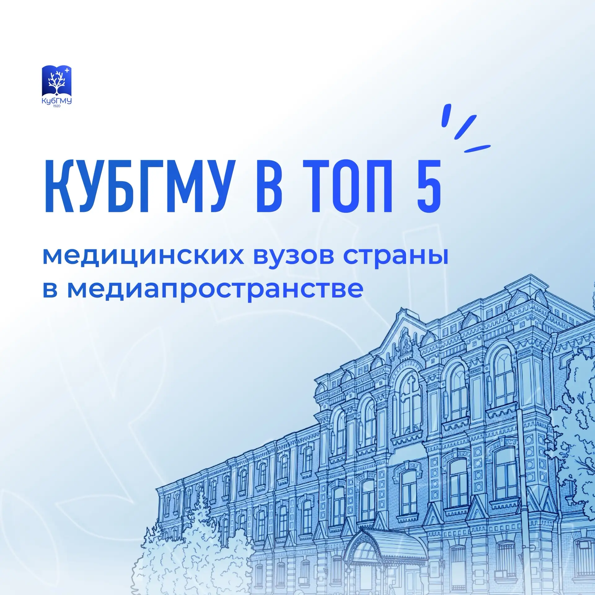 КубГМУ вошел в число лидеров среди медицинских вузов России 💙