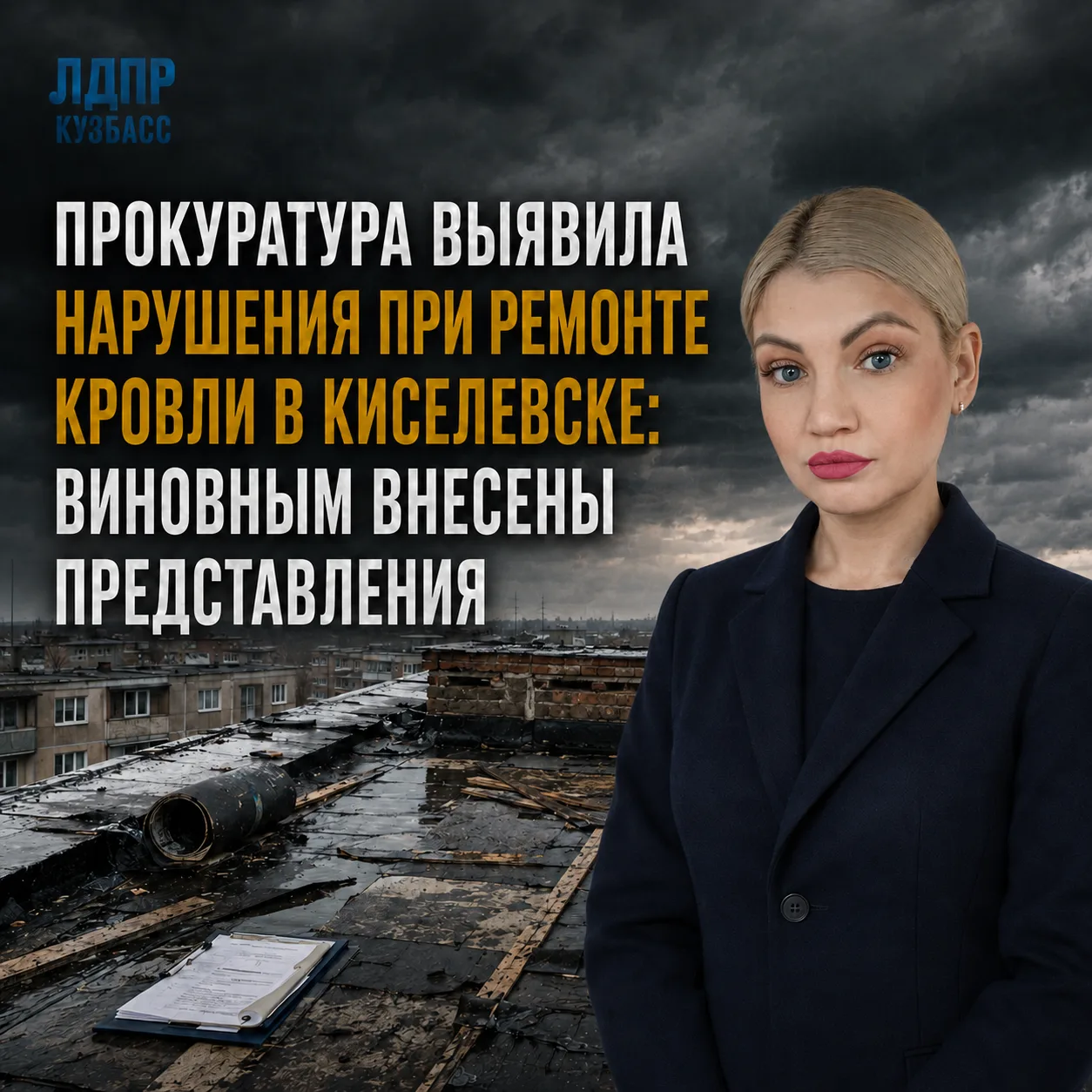 ⚡ Прокуратура выявила нарушения при ремонте кровли в Киселевске: виновным внесены предс...