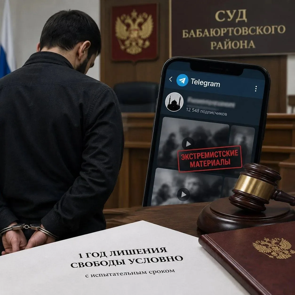 ⚡️Житель Бабаюртовского района получил условный срок за экстремистский Telegram-канал