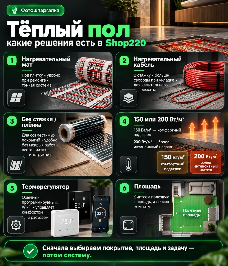 💚 Тёплый пол: что выбрать и не устроить дома филиал сауны