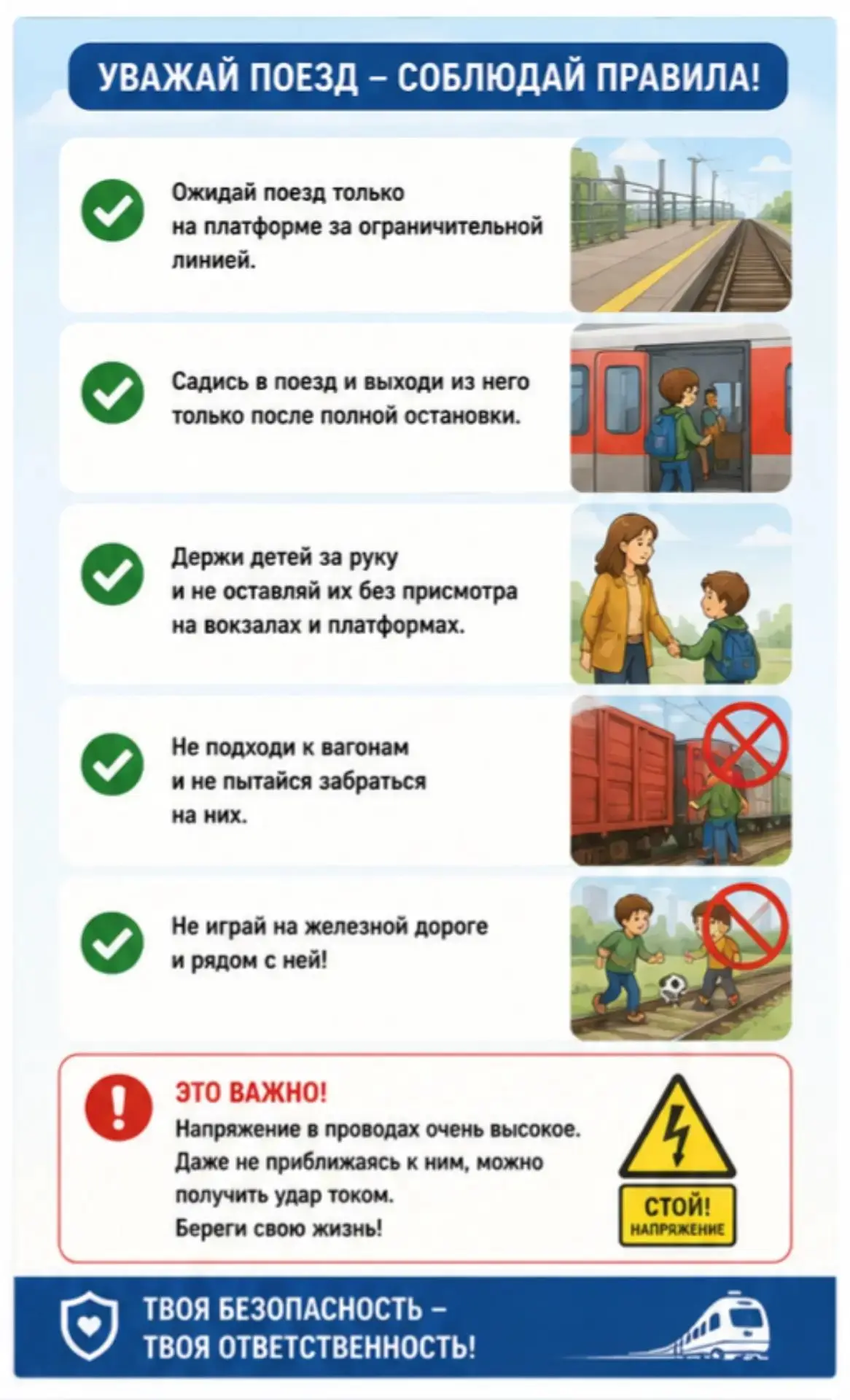 🚆 Железная дорога — зона повышенной опасности, поэтому детям особенно важно знать и со...