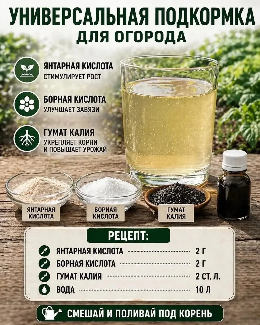 🌿  Универсальная подкормка для огорода

Комплексное удобрение под корень, которое стимулирует рост,