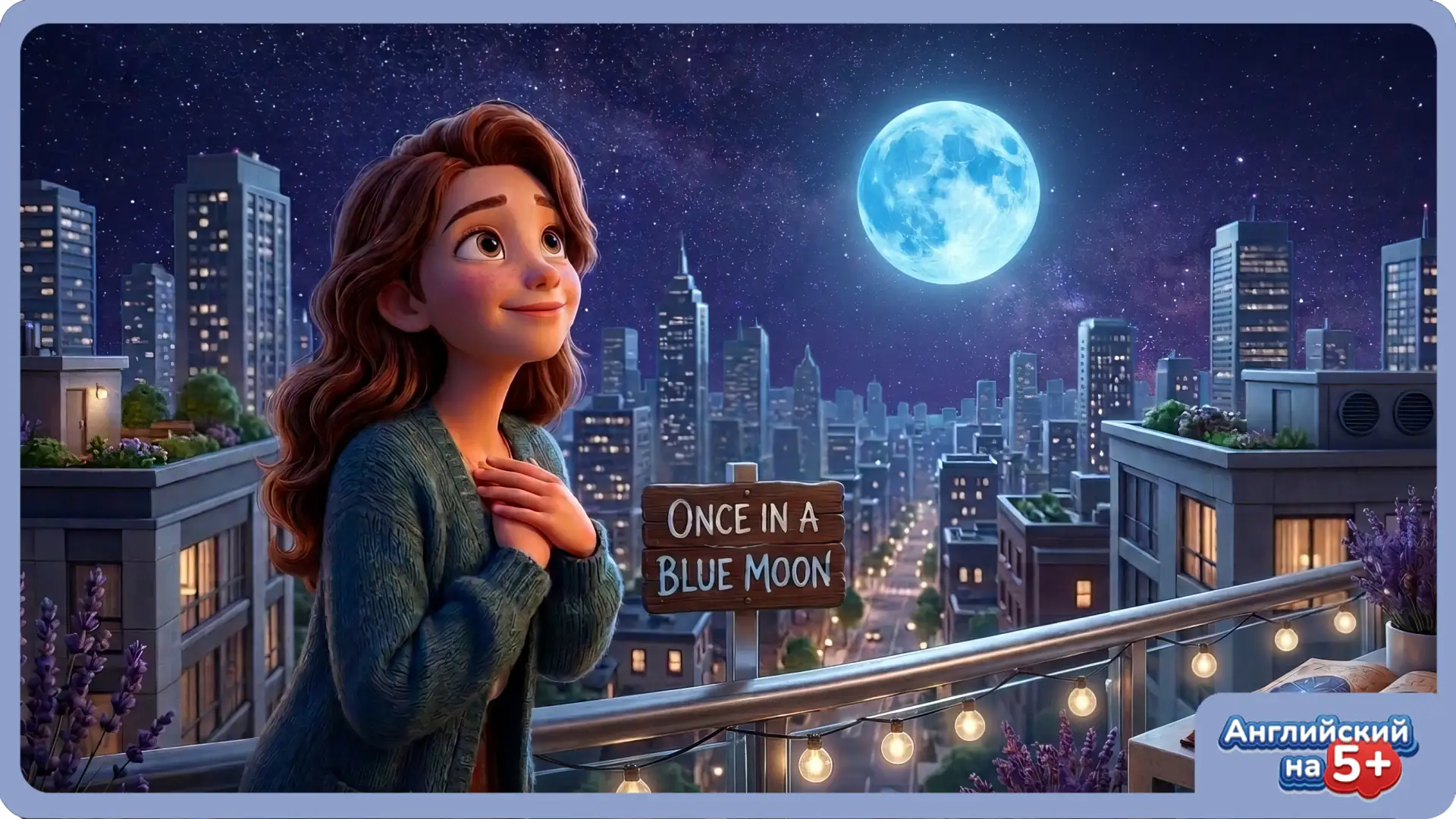 🌑 ИДИОМА ДЛЯ ШКОЛЬНИКОВ: ONCE IN A BLUE MOON