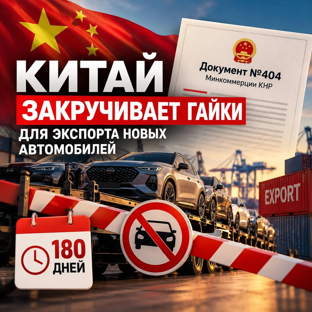 🇨🇳 Китай ужесточает экспорт новых автомобилей