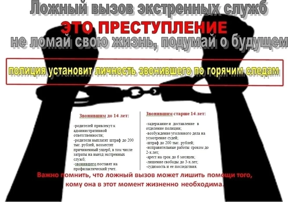 ‼Полицейские предупреждают об ответственности за заведомо ложные сообщения об акте терроризма и ложн
