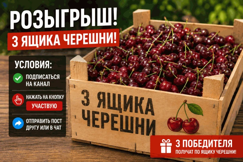 🍒 РОЗЫГРЫШ 3 ЯЩИКОВ ЧЕРЕШНИ! 🍒