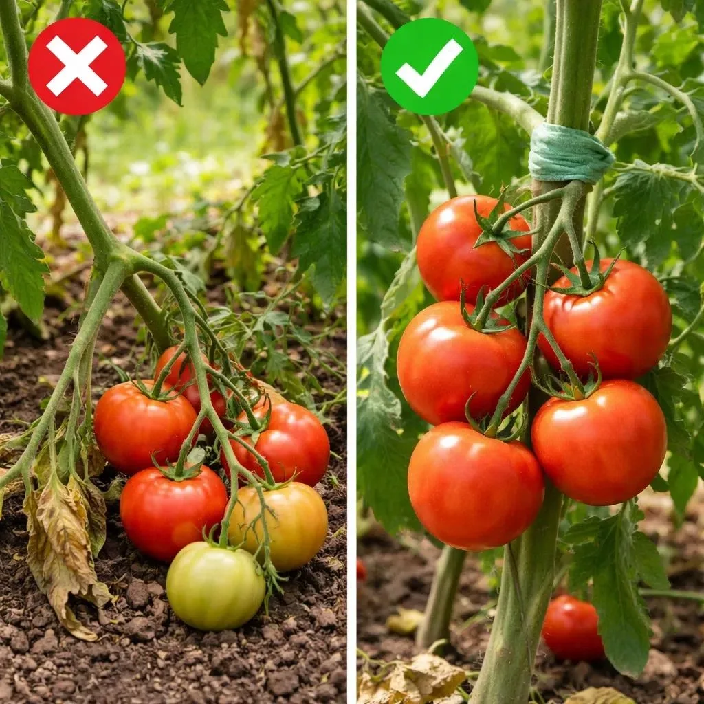🍅 ПОЧЕМУ КИСТИ ТОМАТОВ ЛОМАЮТСЯ
Многие сорта дают тяжелые крупноплодные кисти, не выдерживая собств