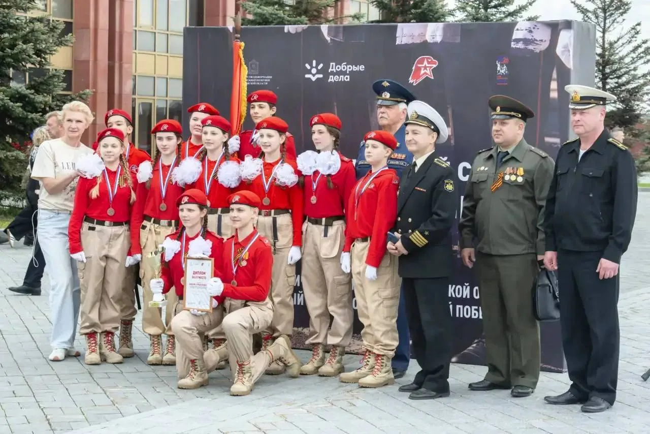 Юнармейский отряд из Подольска занял третье место на областном смотре строя и песни  На мемориале «П