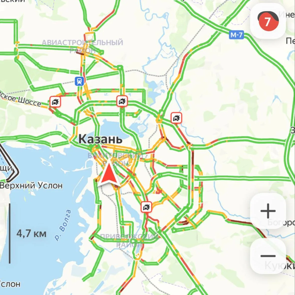 🚗 В Казани пробки достигли 7 баллов из-за непогоды и множества ДТП