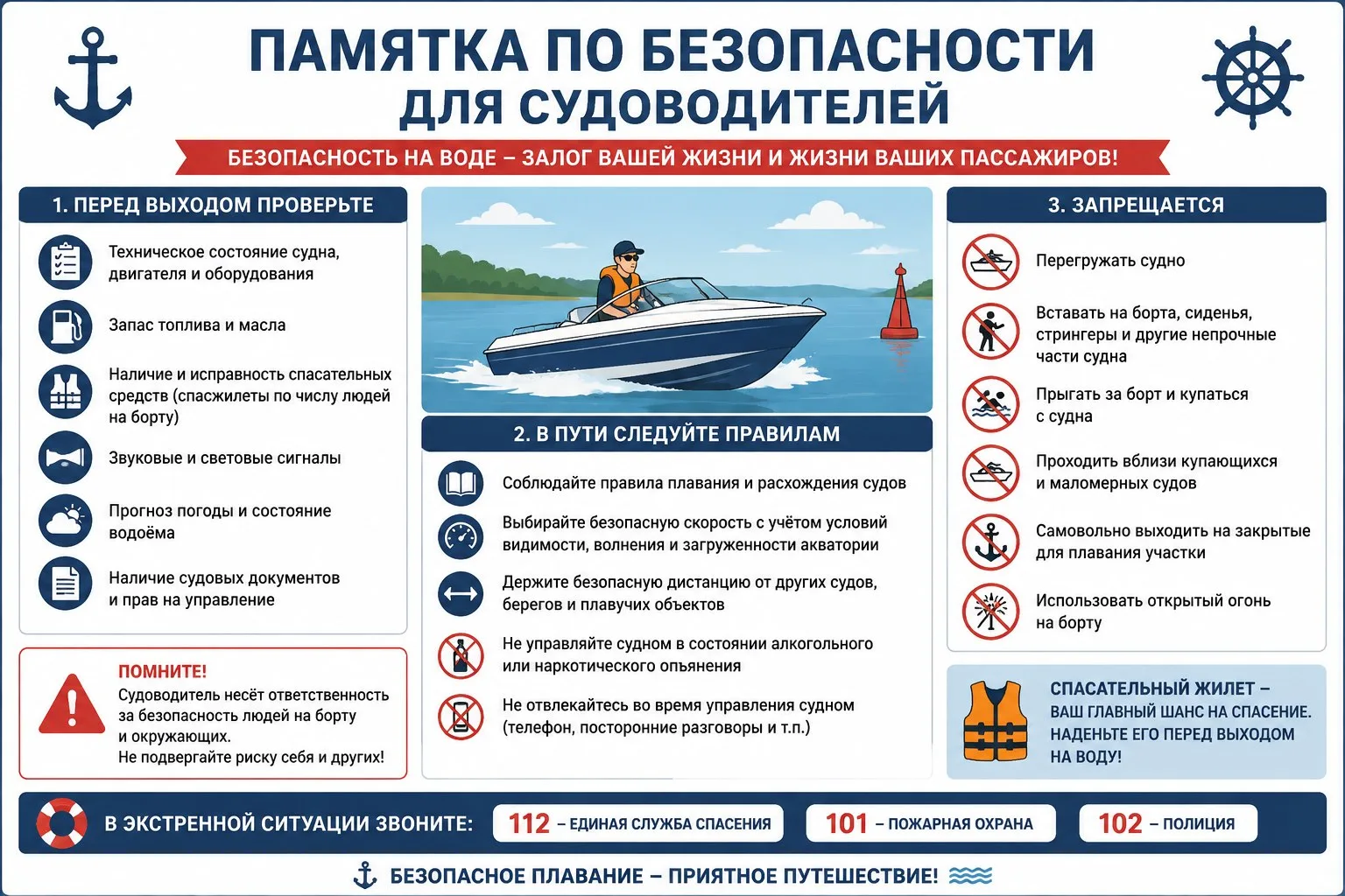 Каждый выход на воду — это ответственность. Погода, техническое состояние судна, человеческий фактор