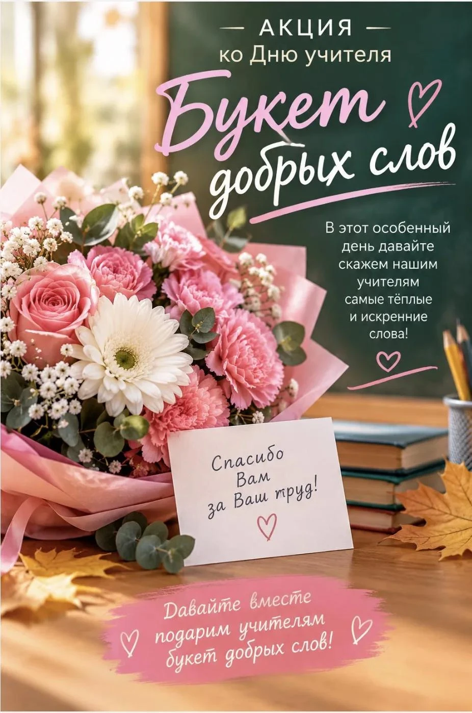 🍁 «Букет добрых слов» — ко Дню учителя!