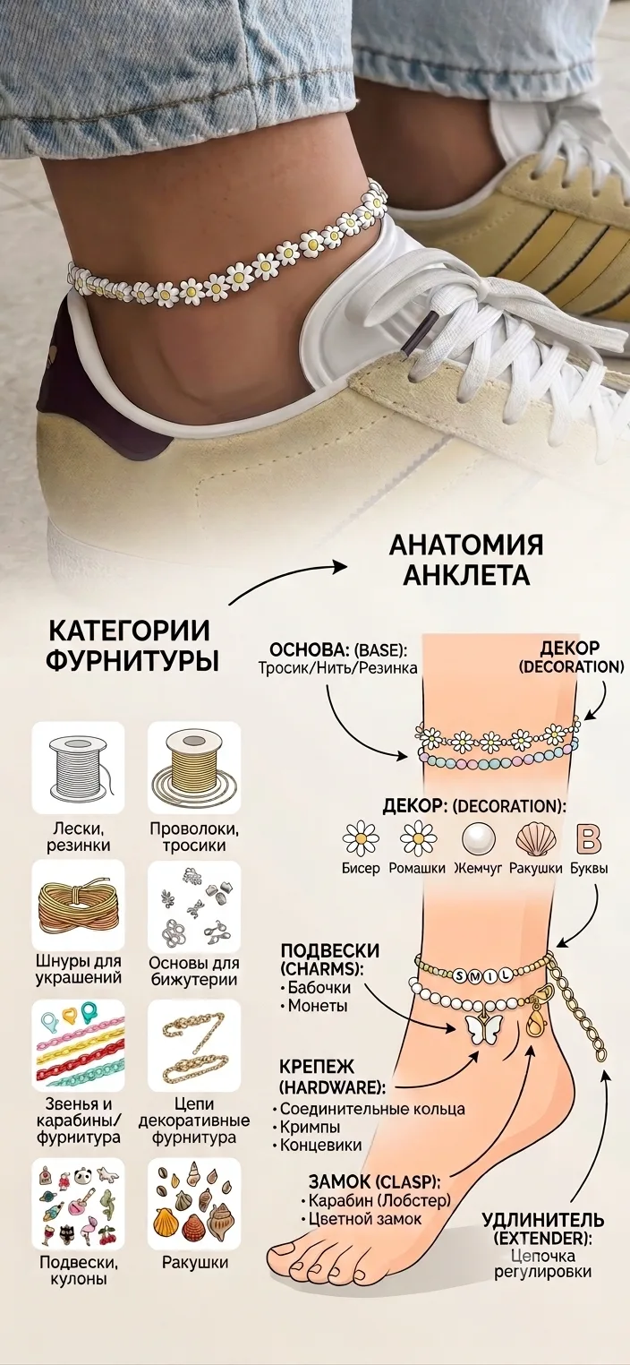 🌞Лето - время открытой обуви, пляжного вайба и, конечно же, анклетов (стильных браслет...