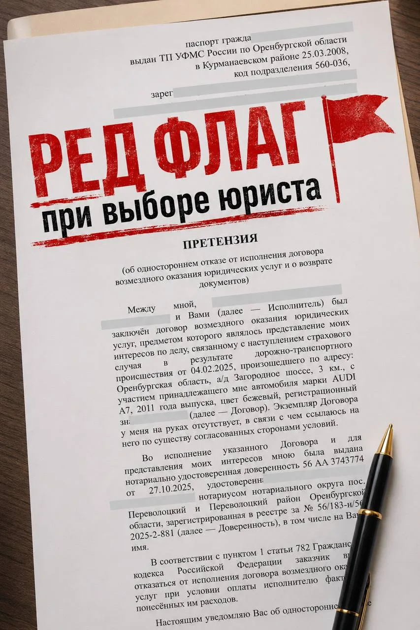 Ко мне обратился мужчина, который уже «обжёгся»: выбрал другого юриста для представлени...