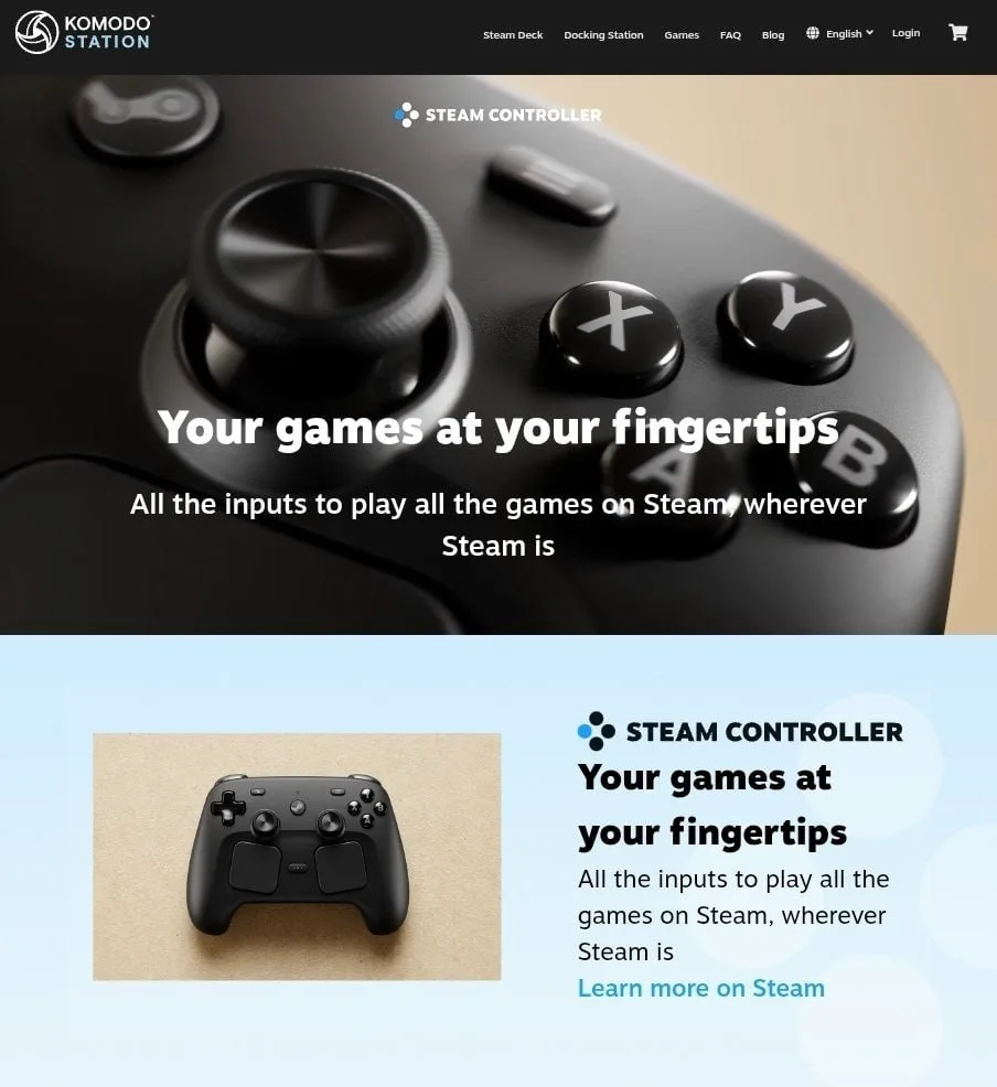На сайте Komodo Station появилась страница нового Steam-контроллера  Komodo — официальный дистрибьют