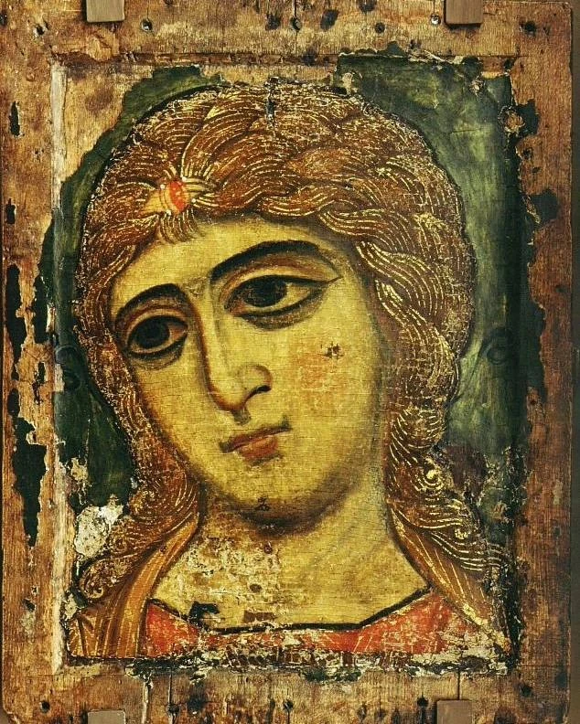 Архангел Гавриил ("Ангел Златые Власы"), икона. Втор. пол. XII в. ГРМ. 
 
В середине XIX века икону 