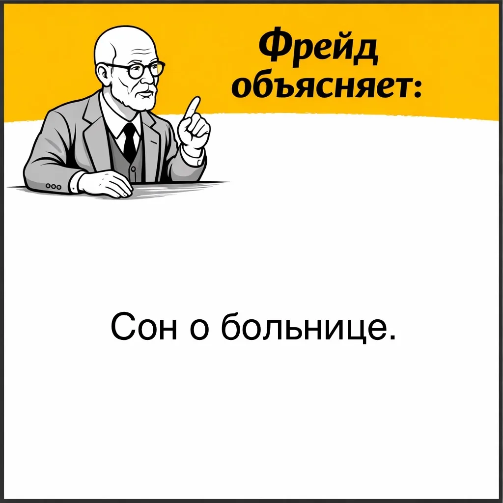 Фрейд описывает свой сон. Он видит себя в больничной палате, лежащим в кровати.   Родственница зовёт