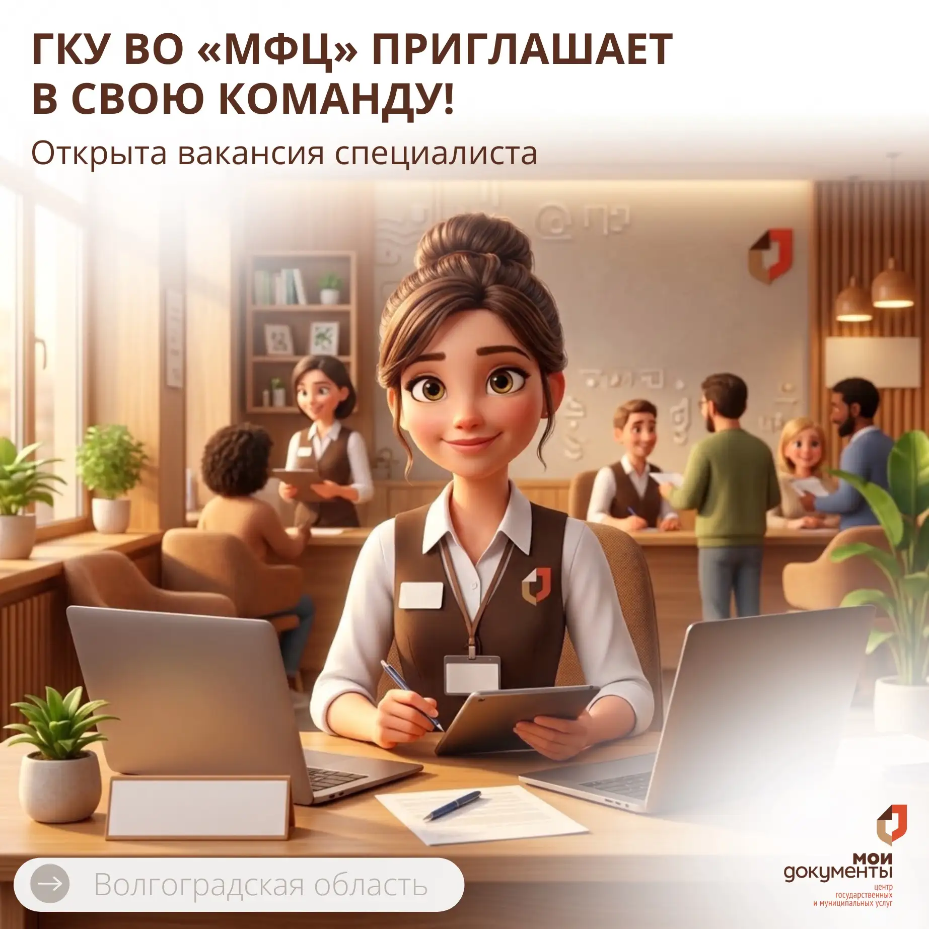 ⚡️ГКУ ВО «МФЦ» приглашает в свою команду!