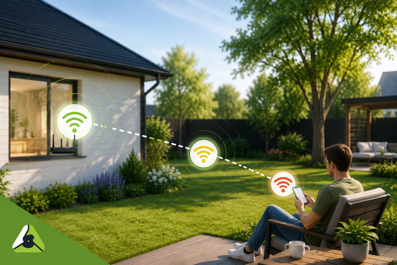 🏡 Почему Wi-Fi плохо ловит во дворе частного дома?

Дома интернет работает отлично, а стоит выйти в