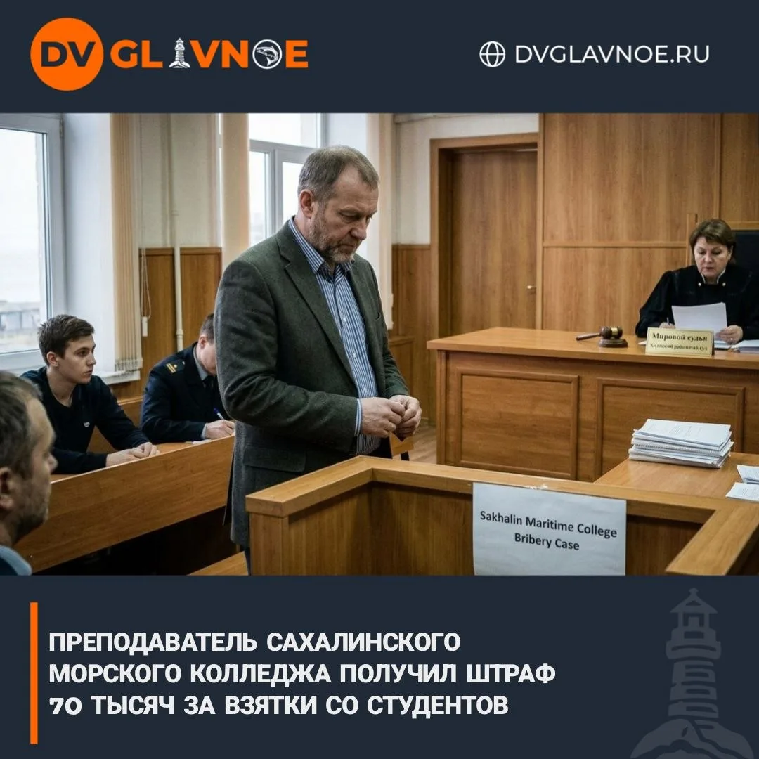 Суд оштрафовал педагога морского колледжа на Сахалине за 13 эпизодов мелких взяток
