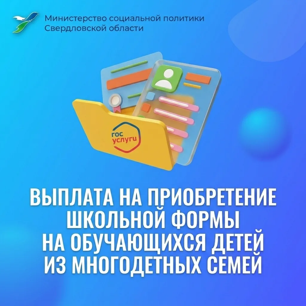 В Свердловской области многодетные семьи могут получить выплату на покупку школьной фор...