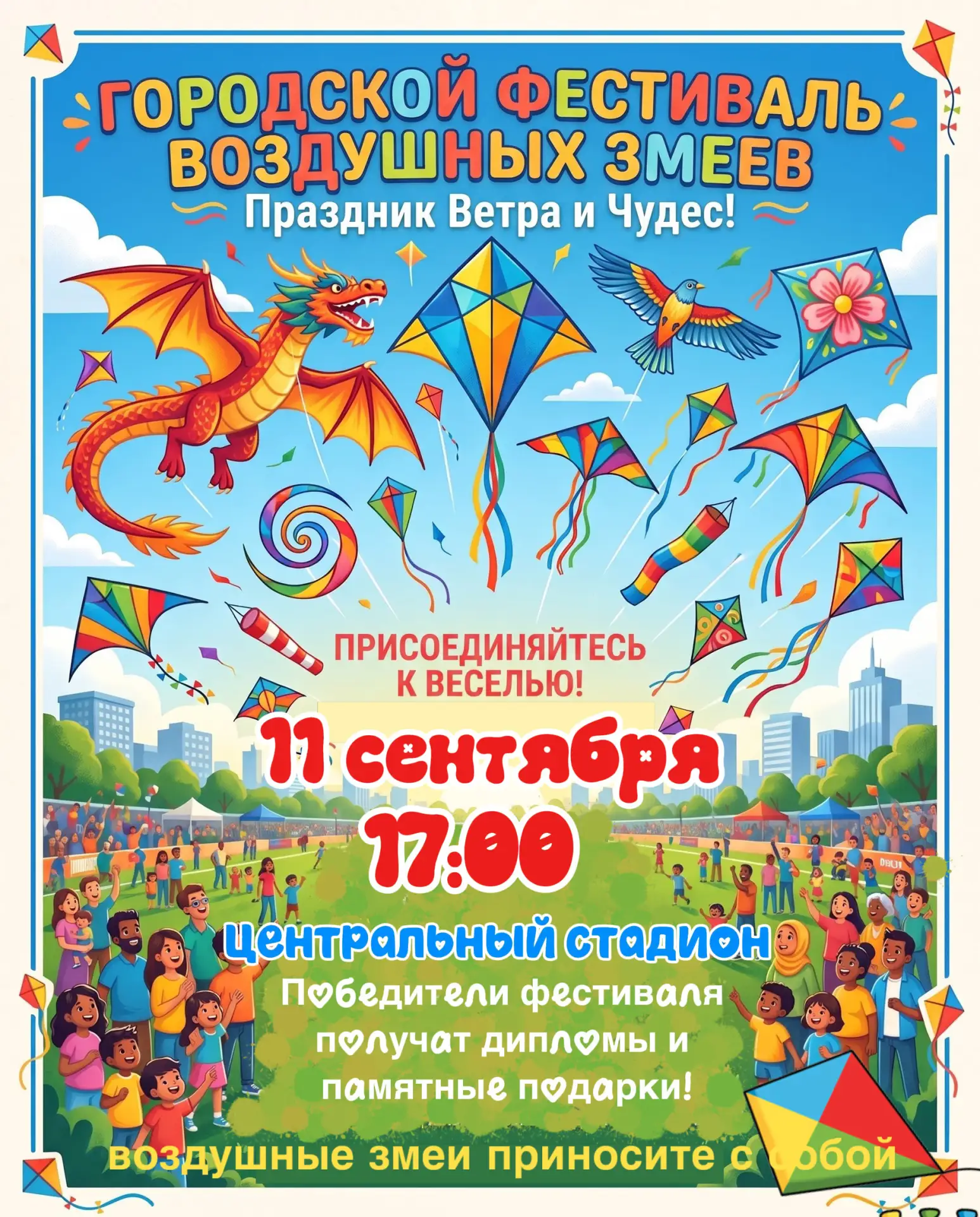 🎉 Фестиваль воздушных змеев в Нариманове! 🎉
