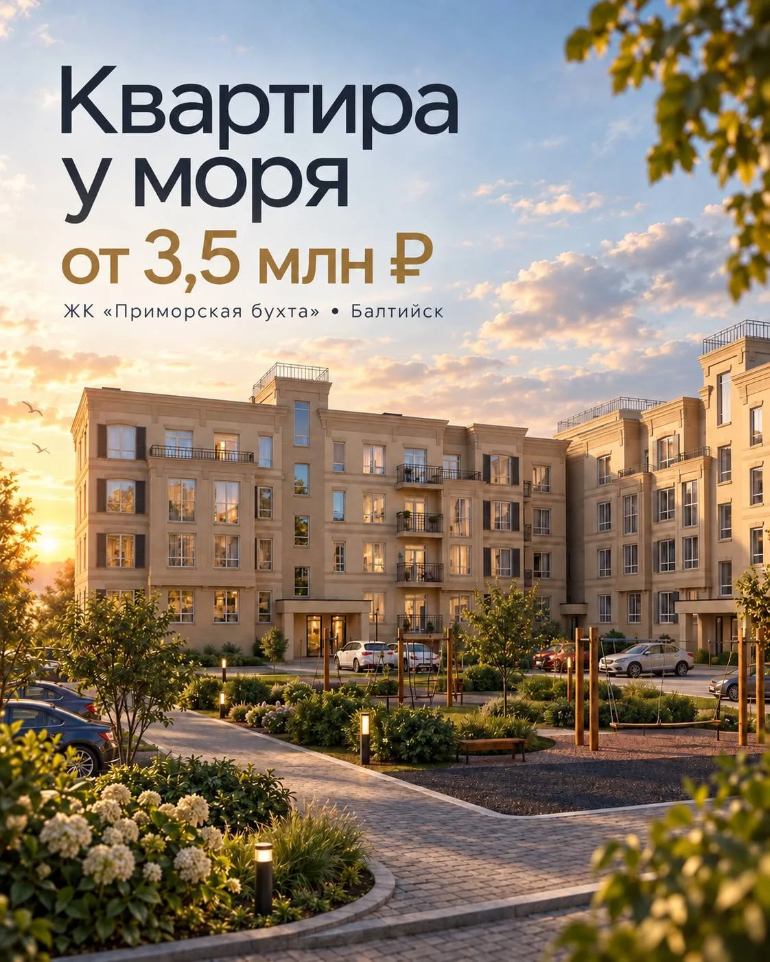 3,5 млн ₽ — это не первоначальный взнос. Это цена квартиры в прибрежном городе 🌅