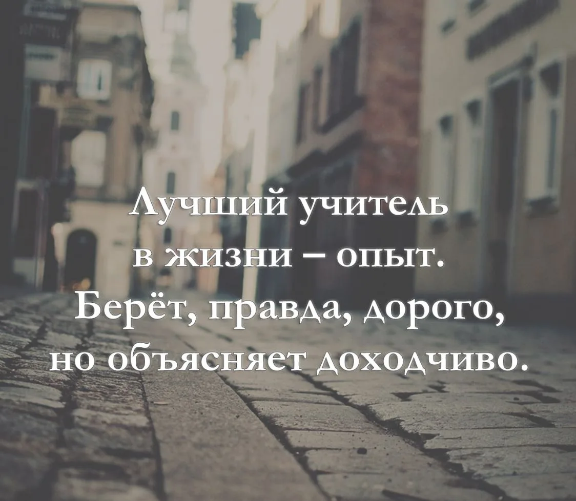Лучший учитель в жизни — опыт. Берёт, правда, дорого, но объясняет доходчиво.