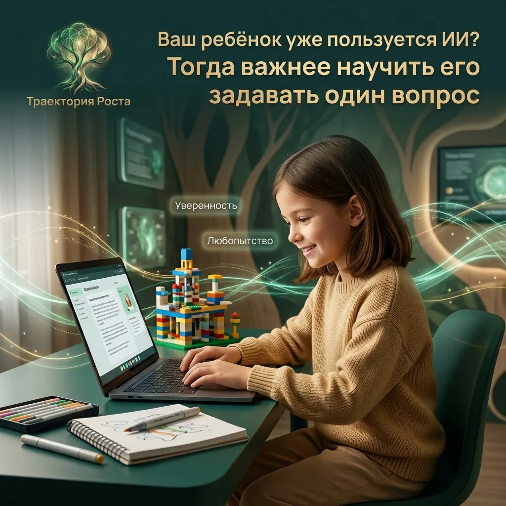 🟢⬆️ Ваш ребёнок уже пользуется ИИ? Тогда важнее научить его задавать один вопрос