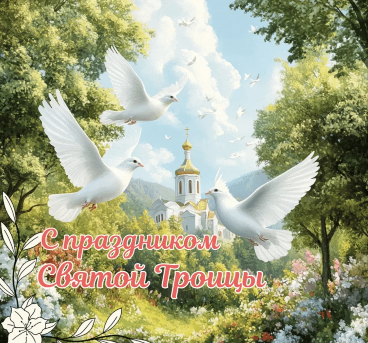 Поздравляю с Днём Святой Троицы! Пусть этот светлый праздник наполнит ваш дом миром, те...