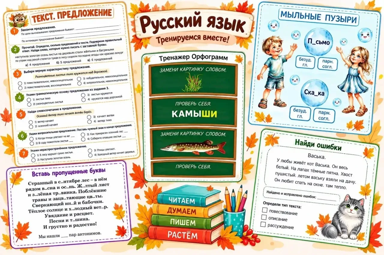 🍂 Коллеги, нужны материалы по русскому языку на первую неделю октября?