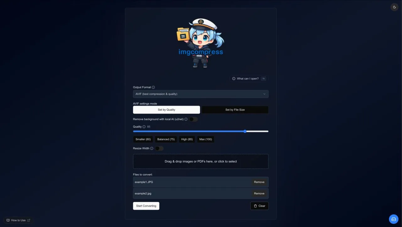 🖼️ Imgcompress — локальный комбайн для сжатия, конвертации и удаления фона!