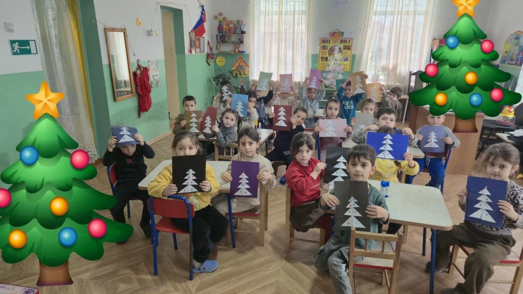 Аппликация"Новогодняя открытка"
