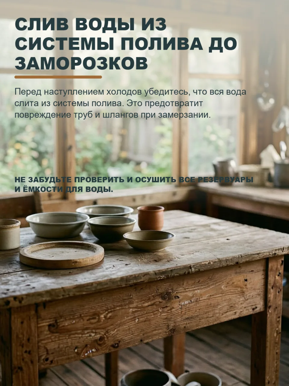 КАК НЕ ОСТАТЬСЯ БЕЗ ПОЛИВА: ПОЧЕМУ ВАЖНО СЛИВАТЬ ВОДУ ИЗ СИСТЕМЫ ДО ЗАМОРОЗКОВ