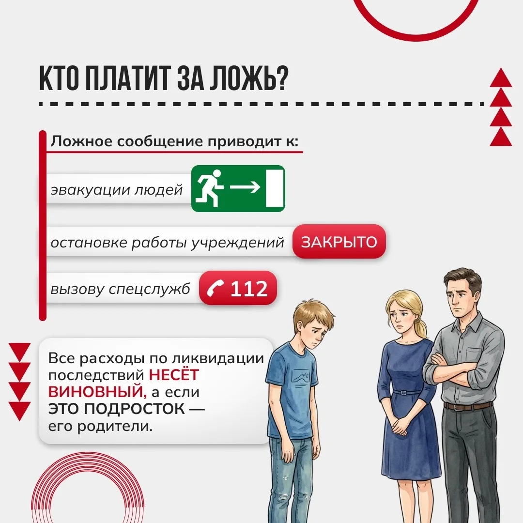 Твой «розыгрыш» разрушит жизнь. И не только чужую. 👇  🚔 Ложный вызов — это не «угар», не «челлендж» 
