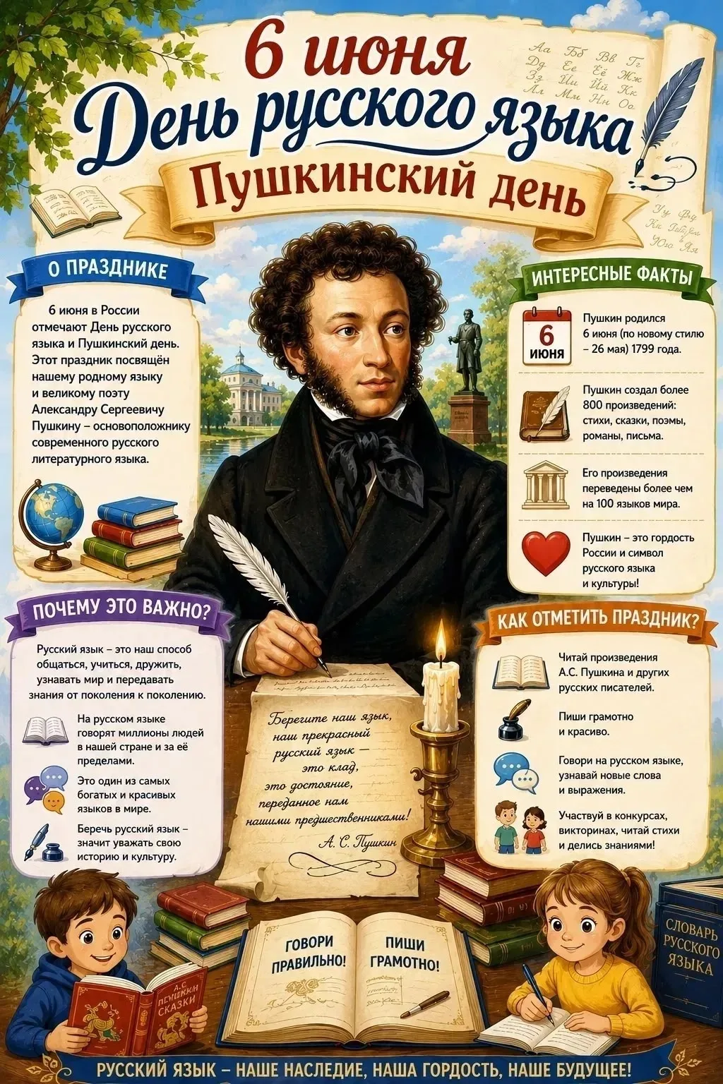 ☀День русского языка 🎓в пришкольнем лагере "Здоровячок"☀

6 июня, в день рождения великого русского