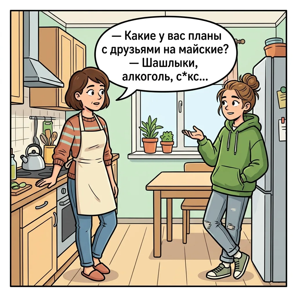 Она так обожала всё делать по-своему,
что практиковалась целоваться на огурцах, а не на помидорах. И