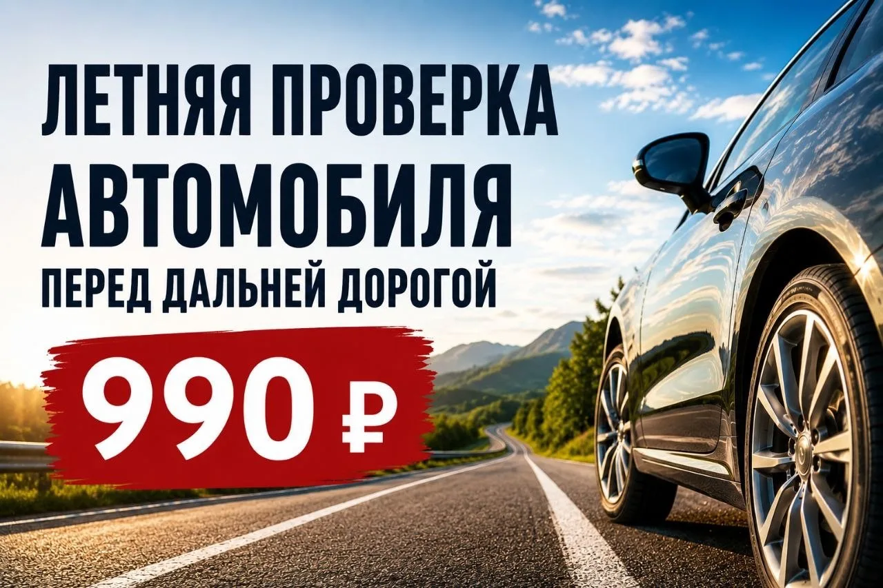 🛍 Летняя проверка автомобиля перед дальней дорогой за 990 ₽