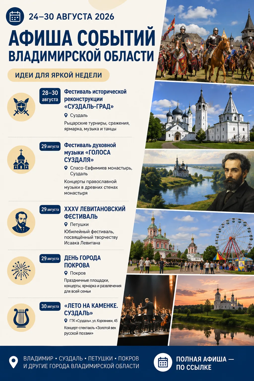 🗓 Афиша событий на неделю с 24 по 30 августа