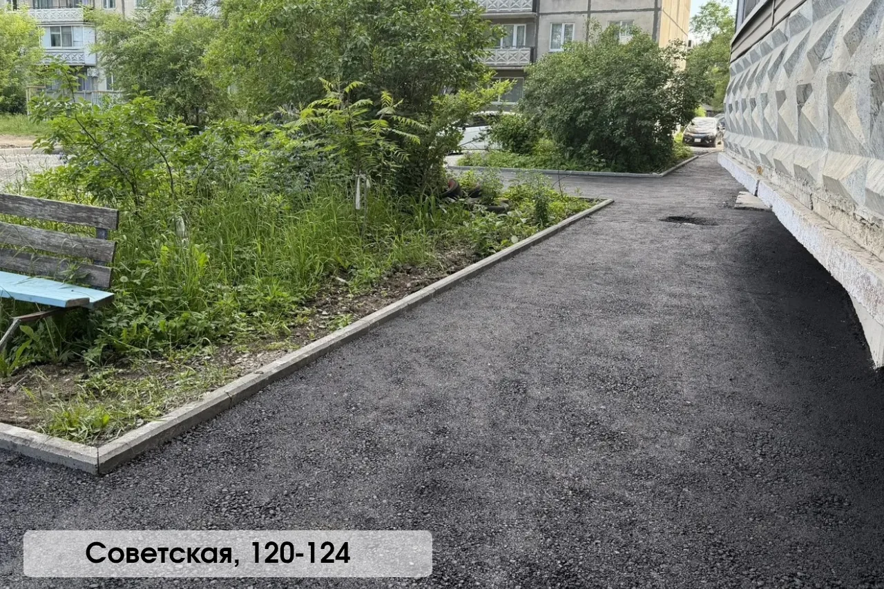 Продолжается асфальтирование придомовых территорий по программе "1000 дворов", направле...