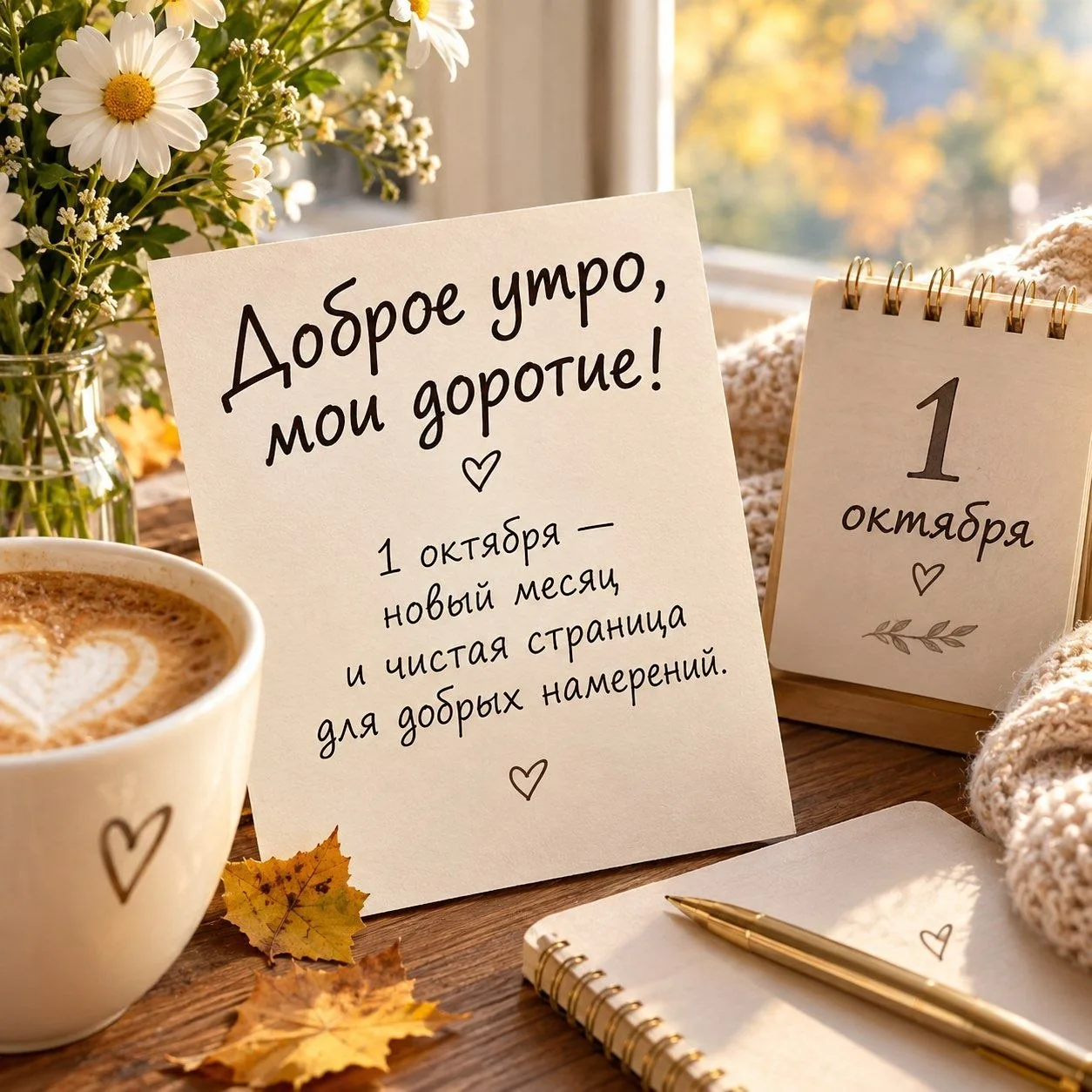 Доброе утро, мои дорогие! 1 октября — новый месяц и чистая страница для добрых намерений.