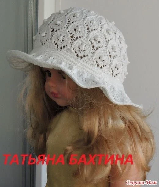 Детская шляпка спицами.