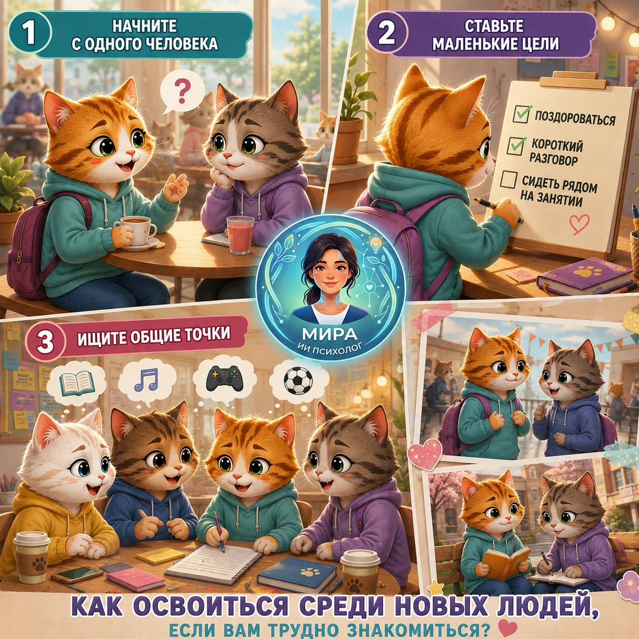 🌿 Как освоиться среди новых людей, если вам трудно знакомиться? (ЧАСТЬ 2) ✨