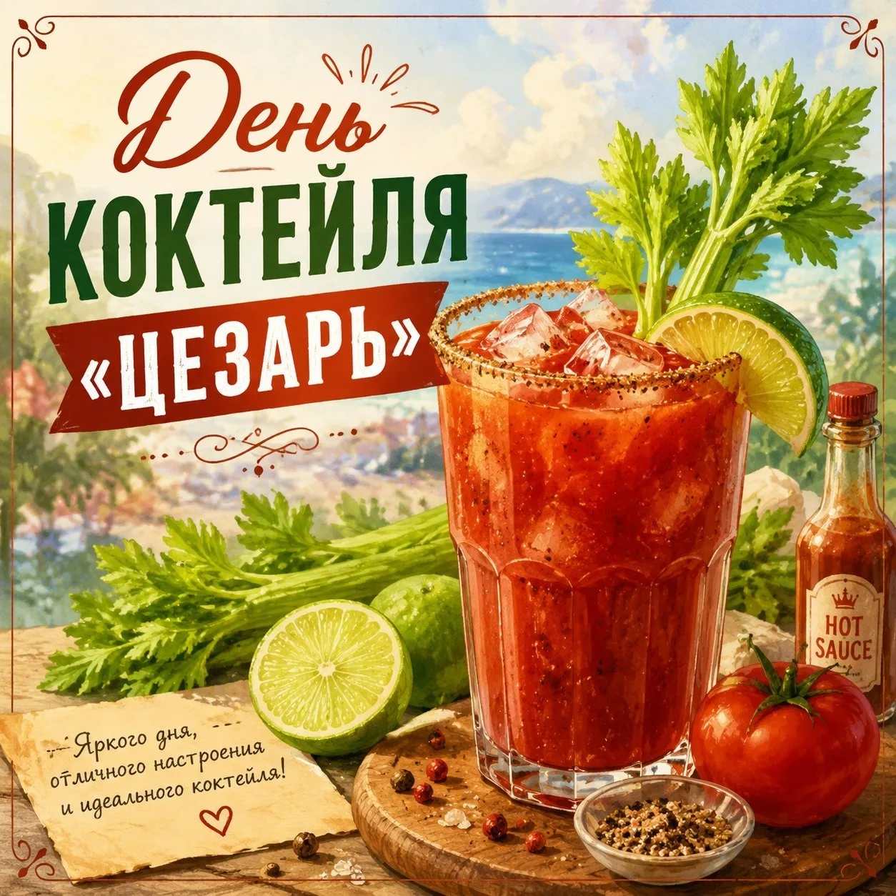 🍹 14 мая — День коктейля «Цезарь»  Сегодня отмечают праздник одного из самых известных канадских кок