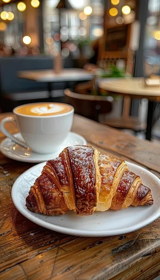 Всем доброе утро🌞🌞🌞 Наткнулась на картинку, захотелось круассана с кофе)))☕️   На улице пока дождь. 