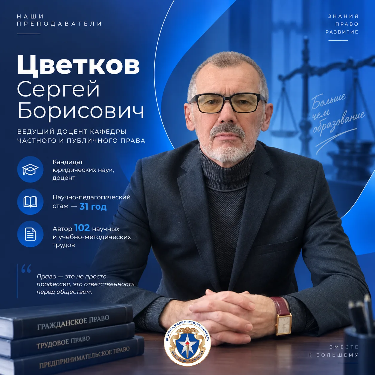 👨‍⚖️ ЗНАКОМСТВО С ПРЕПОДАВАТЕЛЯМИ ВОЛГОГРАДСКОГО ИНСТИТУТА БИЗНЕСА