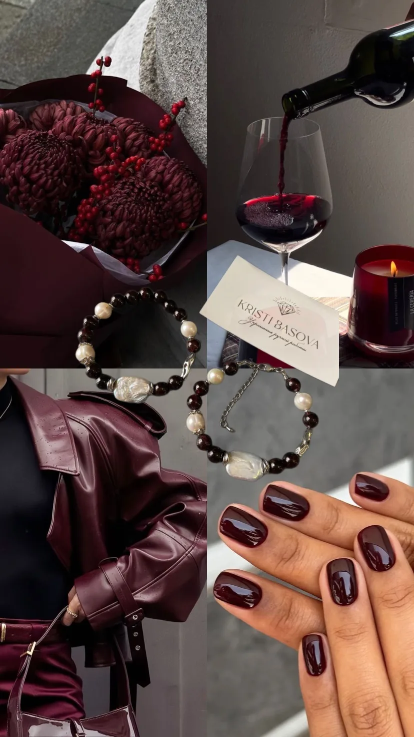 Burgundy & Pearl🍷✨🐚