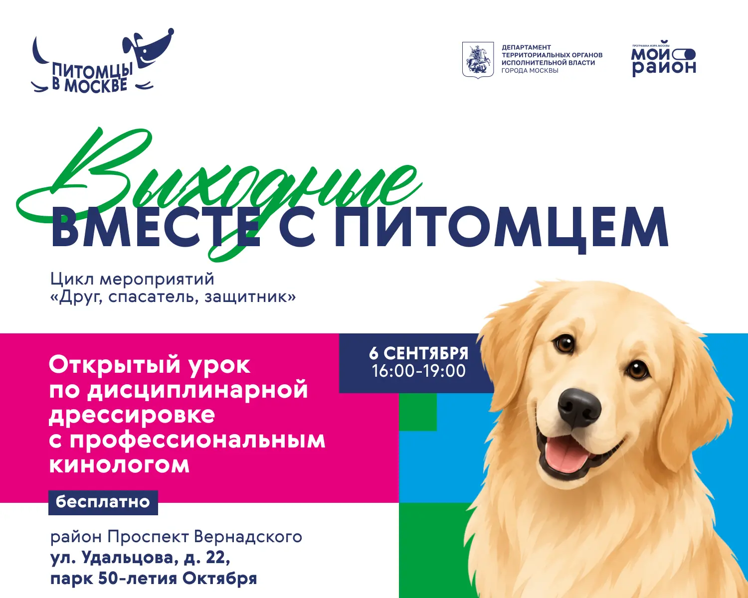Открытый урок по дрессировке в районе Проспект Вернадского