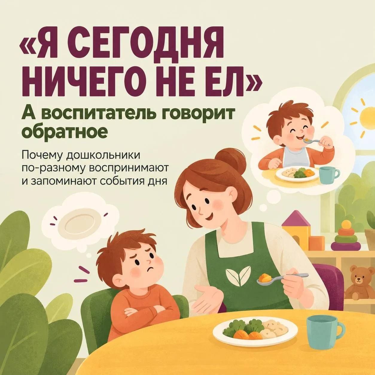👦 «Я сегодня ничего не ел», «мы не гуляли», «воспитатель меня ругал»